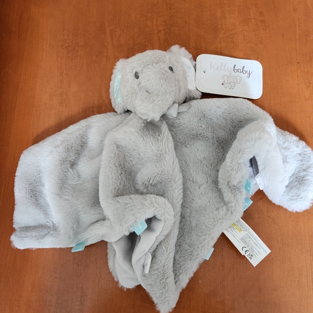 Kelly Baby Gray Elephant Plush Security Blanket-lovey NWT